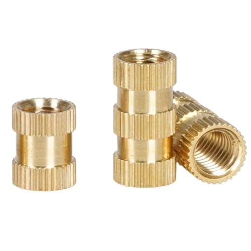 Rotations-Lederstanze Messing Rändelmuttern Hot Melt Gewinde Einsätze M3-M4 Mehrere Größen for 3D Drucker Laptop PCB(M4x10x6 (30pcs)) von EGZASDI