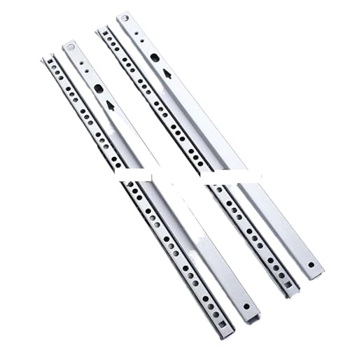 Soft-Close-Schubladenführungen, 17 mm breite Schubladenführungen mit Stahlkugellager, 2er-Pack, mehrere Größen(342mm) von EGZASDI