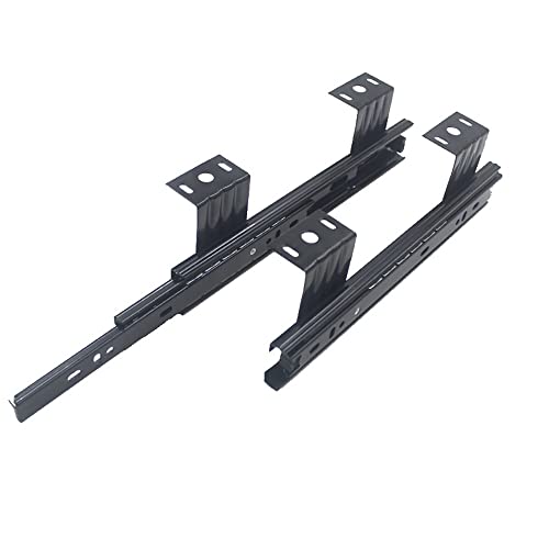 Soft-Close-Schubladenführungen, 3-stufige Vollauszug-Tastaturschubladenführungen, sanft schließend, hängend, 2er-Pack, Schwarz, 25,4–30,5 cm(240mm(10inch)) von EGZASDI