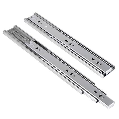 Soft-Close-Schubladenführungen, Drawer Slides Soft Close Ball Bearing Full Extension Heavy Duty Pack of 2 Multicolor Multiple Sizes(201 Stainless Steel,12inch (30cm)) von EGZASDI