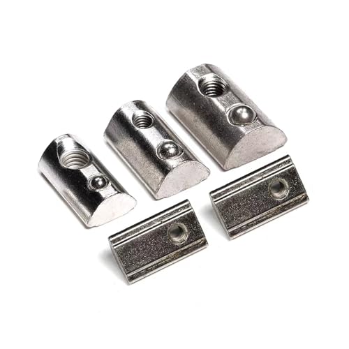 T-Nut-Feder-Mutter Hammer-Mutter, Halbrunde Elastizität Roll-In T-Federmuttern M3-M8 for 2020-4545 Aluminiumprofile Nut(3030-M5-50pcs) von EGZASDI