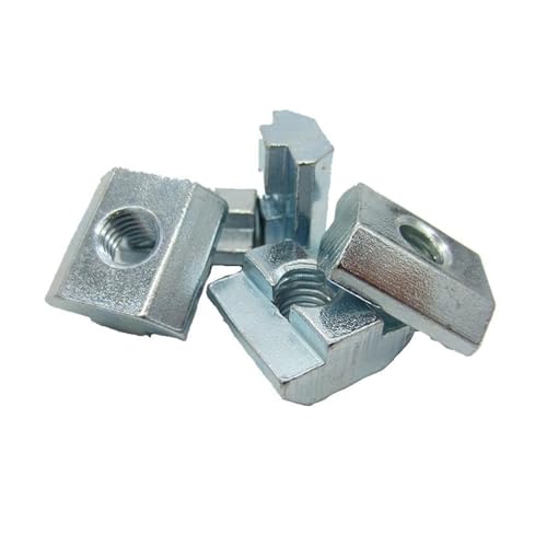 T-Nut-Feder-Mutter Hammer-Mutter, M3-M10 Gleithammer T-Block Vierkantmuttern for T-Track 20-45mm Aluminiumprofile(2020-M3-50PCS) von EGZASDI