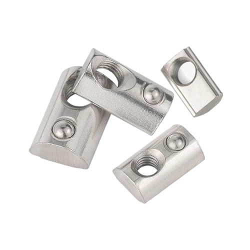T-Nut-Feder-Mutter Hammer-Mutter, Packung mit 20 Einrollfeder-T-Muttern mit Kugel for M3-M8 und 2020-4545 Aluminium-Extrusion(40-M5) von EGZASDI