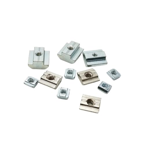 T-Nut-Feder-Mutter Hammer-Mutter, Schiebe T Muttern for 2020 3030 4040 4545 Aluminium Profile M3 M4 M5 M6 M8 M10 Gewinde(3030-M4-20Pcs) von EGZASDI