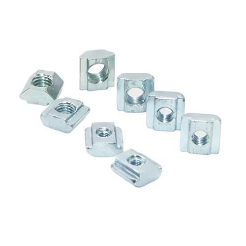 T-Nut-Feder-Mutter Hammer-Mutter, T-Nut-Gleitmuttern-Paket for Aluminium-Extrusionsprofile, Gewinde M3-M6, verzinkter Stahl(M4-100pcs) von EGZASDI