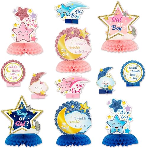 EGuangwiua Geschlechtsverkündung Waben-Zentrumstücke - 12 Stück Rosa Und Blau Twinkle Twinkle Little Star Babygeschlechtsverkündung Junge Oder Mädchen Geschlechtsverkündung-Party He or She Papierset EGuangwiua Geschlechtsverkündung Waben-Zentrumstücke - 12 Stück Rosa Und Blau Twinkle Twinkle Little Star Babygeschlechtsverkündung Junge Oder Mädchen Geschlechtsverkündung-Party He or She Papierset von EGuangwiua