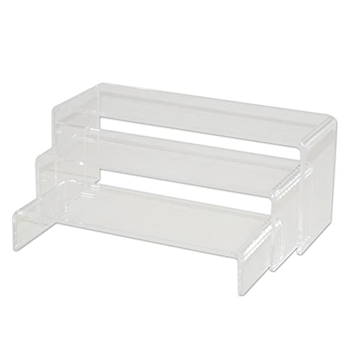EH Design 3er Set Dekobrücken aus Acrylglas, Klare Acryl Display Risers, Schmuck Display Riser Shelf Showcase (3 Größen) von EH Design