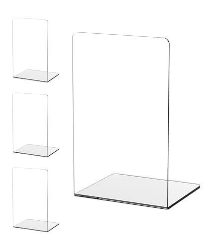EH Design Acryl Buchstütze – 4er Pack Transparente & rutschfeste Buchstützen – 7X bruchfester als Glas – Unsichtbare, rutschfeste Buchhalter für Zuhause & Büro – Made in DE EH Design Acryl Buchstütze – 4er Pack Transparente & rutschfeste Buchstützen – 7X bruchfester als Glas – Unsichtbare, rutschfeste Buchhalter für Zuhause & Büro – Made in DE von EH Design