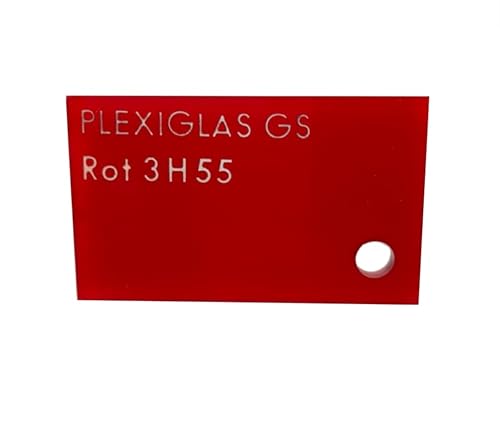 EH Design Acrylglas Zuschnitte in rot - 250 x 250 mm | 3 mm dickes PLEXIGLAS® GS | Ideal für DIY-Projekte und für den Modellbau | leicht zu bearbeiten (bohren, sägen, kleben) von EH Design