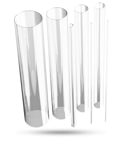 EH Design Acrylrohr – XT Rohr nach Maß (20/16 mm (Ø Außen/Innen) Länge: 500 mm) – UV-beständig & Wetterfest – 7x Bruchfester als Glas – Glasrohr für DIY Projekte – Made in DE von EH Design
