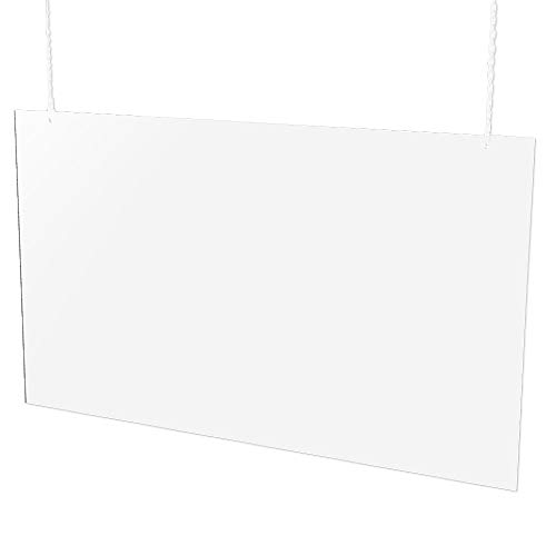 EH Design Hygieneschutzwand zum Aufhängen aus Acryl, 50 x 100 cm, 4 mm stark, transparente Virenschutz Schutzscheibe, ideal als Kassenschutz & Thekenbereich Schutzwand von EH Design
