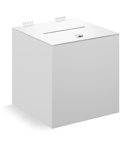 EH Design Spendenbox aus robustem Acryl – 25 x 25 x 25 – Weiße Acrylglas Box mit verschließbarem Deckel – Spendendose für Benefizveranstaltungen, Straßenfeste & Hochzeiten – Made in DE von EH Design