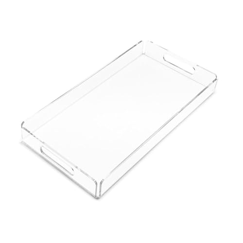 EH Design Tablett aus Acryl zum servieren von Speisen Snacktablett transparent (40 x 30 cm) von EH Design