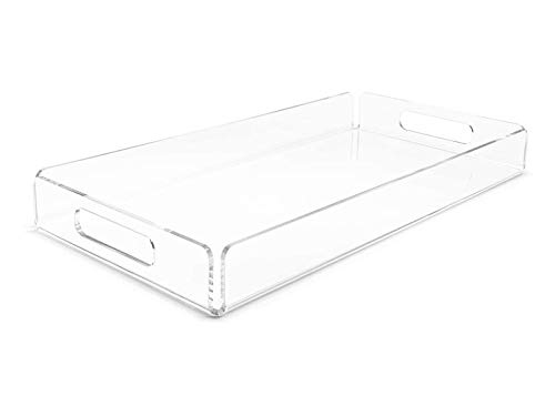 EH Design Tablett aus Acryl zum servieren von Speisen Snacktablett transparent (49 x 25 cm) von EH Design