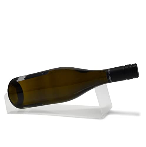 EH Design Weinflaschenhalter für 1 Flasche, liegender Flaschenhalter aus Kunststoff, durchsichtig von EH Design