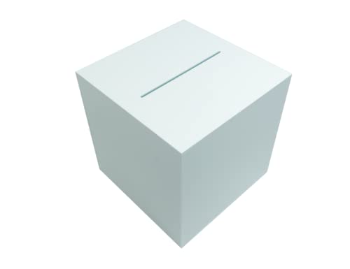 Spendenbox aus Acrylglas/PLEXIGLAS® Weiss - ohne Schloss 25 x 25 x 25 cm von EH Design