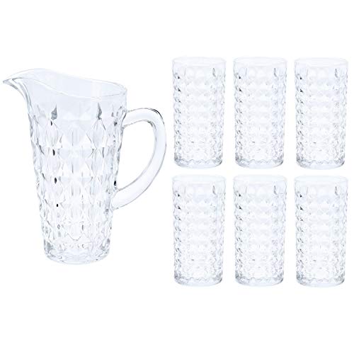 EH Excellent Houseware Gläser und Kanne, Set aus Glas, 7 Elemente von Excellent Houseware