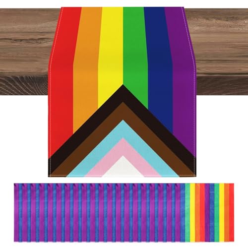 1 Stück Regenbogen-Tischdecke Und 20 Stück Regenbogen-Servietten, Tischdekoration, Partydekoration, Partyzubehör, Tischläufer Mit Leinendruck, Kreative Servietten von EHDWXVZM