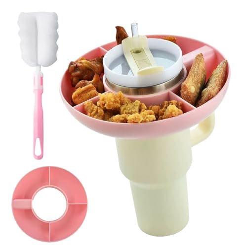 1 Tassen-Snack-Tablett, 1 Tassen-Bürste, Tragbarer Tassen-Snack-Behälter, Tassen-Snack-Ausgabetablett von EHDWXVZM