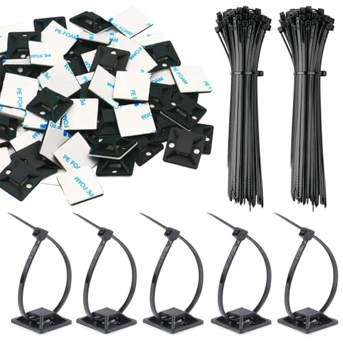 100-Köpfige Drahtfixierbasis, 100-Teilige Schwarze Kabelbindungen, Selbstklebende Kabelfix-Halterung, Kreative Schnappschüsse, Kabelzubehör. 100-Köpfige Drahtfixierbasis, 100-Teilige Schwarze Kabelbindungen, Selbstklebende Kabelfix-Halterung, Kreative Schnappschüsse, Kabelzubehör. von EHDWXVZM