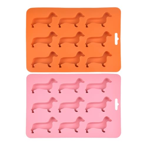 2 Stück Dackel-Eiswürfelformen, Lustige Musterformen, Tierform-Tabletts, Küchen-Silikonformen von EHDWXVZM