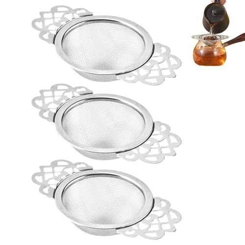 3-Teiliges Sieb, Teesieb Aus Edelstahl, Feinmaschiges Teesieb, Teesieb Für Lose Blätter, Tee-Ei Aus Spitze Mit Handschutz 3-Teiliges Sieb, Teesieb Aus Edelstahl, Feinmaschiges Teesieb, Teesieb Für Lose Blätter, Tee-Ei Aus Spitze Mit Handschutz von EHDWXVZM
