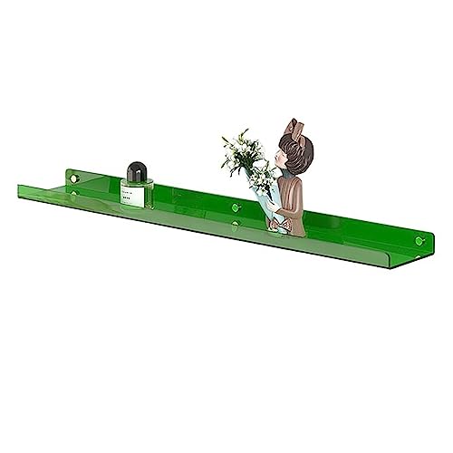 Acryl-Regale, 30/60/90/120 cm langes schwebendes Wand-Bücherregal, 5 mm dicke Badezimmer-Aufbewahrungsregale, Display-Organizer for Dekoration und Aufbewahrung ( Color : Green , Size : 23.62x3.94x1.57 von EHEIN