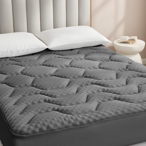 EHEYCIGA Gel Topper 90x200cm, Matratzentopper 90x200cm Memory Foam, Matratzen Topper mit extra tiefem Tasche, Dunkelgrau von EHEYCIGA