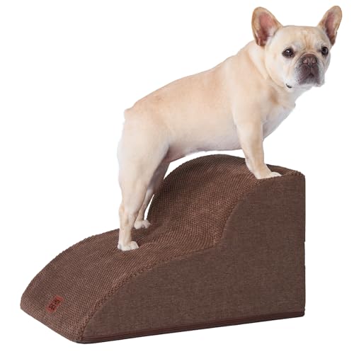 EHEYCIGA Hundetreppe für Kleine Hunde 30 cm Hoch, Haustiertreppe für Sofa Bett, Treppe für Hunde aus Hochdichtem Schwamm, Hunderampe mit Waschbarem Bezug und Rutschfestem Boden, 2 Stufen, Braun EHEYCIGA Hundetreppe für Kleine Hunde 30 cm Hoch, Haustiertreppe für Sofa Bett, Treppe für Hunde aus Hochdichtem Schwamm, Hunderampe mit Waschbarem Bezug und Rutschfestem Boden, 2 Stufen, Braun von EHEYCIGA