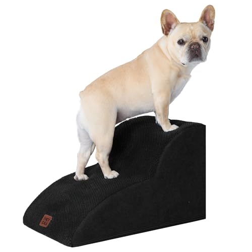 EHEYCIGA Hundetreppe für Kleine Hunde 30 cm Hoch, Haustiertreppe für Sofa Bett, Treppe für Hunde aus Hochdichtem Schwamm, Hunderampe mit Waschbarem Bezug und Rutschfestem Boden, 2 Stufen, Schwarz EHEYCIGA Hundetreppe für Kleine Hunde 30 cm Hoch, Haustiertreppe für Sofa Bett, Treppe für Hunde aus Hochdichtem Schwamm, Hunderampe mit Waschbarem Bezug und Rutschfestem Boden, 2 Stufen, Schwarz von EHEYCIGA