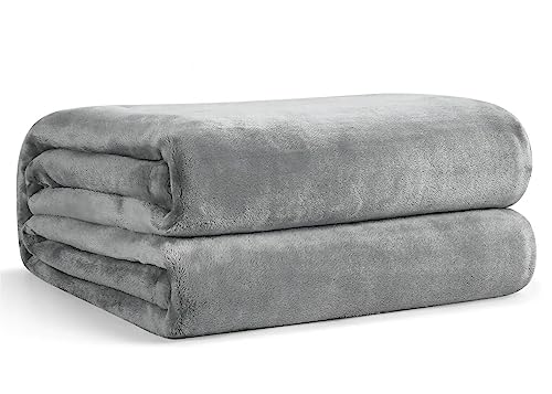 EHEYCIGA Kuscheldecke flauschig Grau, weiche warme Fleecedecke 150x200 als Decke Sofa, Wohndecke oder Couchdecke überwurf von EHEYCIGA