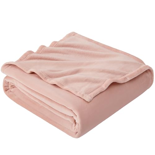 EHEYCIGA Kuscheldecke flauschig, weiche warme Fleecedecke 130x165 als Decke Sofa, Wohndecke oder Couchdecke überwurf, Grau Rosa von EHEYCIGA