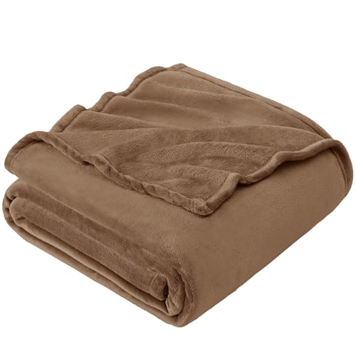 EHEYCIGA Kuscheldecke flauschig, weiche warme Fleecedecke 230x270 als Decke Sofa, Wohndecke oder Couchdecke überwurf, Camel von EHEYCIGA