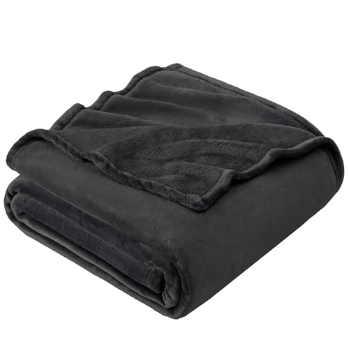EHEYCIGA Kuscheldecke flauschig, weiche warme Fleecedecke 150x200 als Decke Sofa, Wohndecke oder Couchdecke überwurf, Dunkelgrau von EHEYCIGA