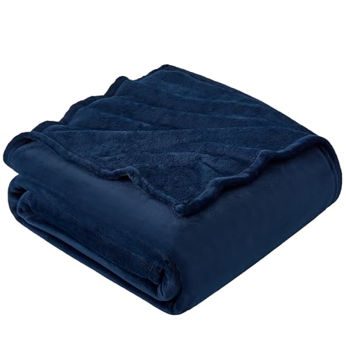 EHEYCIGA Kuscheldecke flauschig, weiche warme Fleecedecke 130x165 als Decke Sofa, Wohndecke oder Couchdecke überwurf, Marine Blau von EHEYCIGA