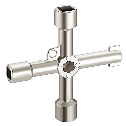 EHIOG 4-Wege-Multifunktionsschlüssel,Universeller Schaltschrankschlüssel,Multifunktionale Cross Key Schaltschrank Schlüssel,für Elektrische Wasser Gas Meter Box Schrank Öffnen Schlüssel,Silber EHIOG 4-Wege-Multifunktionsschlüssel,Universeller Schaltschrankschlüssel,Multifunktionale Cross Key Schaltschrank Schlüssel,für Elektrische Wasser Gas Meter Box Schrank Öffnen Schlüssel,Silber von EHIOG
