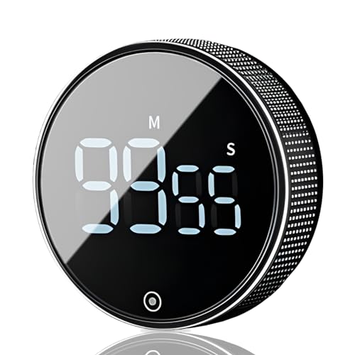 Digitaler Küchentimer Magnetisch,Eieruhr Digital Timer mit großem LCD-Bildschirm,3 Lautstärkestufen Küchenuhr Multifunktions, Digitaler Timer Stoppuhr Countdown für Kochen,Sport,Studieren-Schwarz von EHIOG