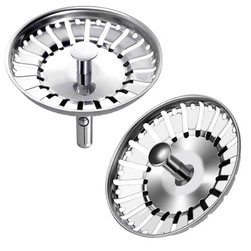 EHIOG 2pcs Küchenspüle Filter,Haarfänger Stopfen Loch Waschbecken Wanne Sieb Ablauffilter Korb Sieb Abfall Stopfen-84mm von EHIOG