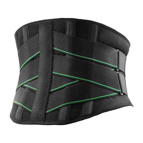 Rückenstützgürtel mit 7 Metallstützen,Rückenstützgürtel für Herren und Damen,Rückenstütze mit Verstellbaren Trägern Rückengürtel und Abnehmbarem 3D Lendenpolster zur unteren Rücken für Sport (M) von EHIOG