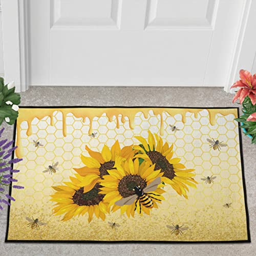 EHJOS was? - Bienen. Fußmatte Eingangsmatte Türmatte Fußabstreifer Fußabtreter Türvorleger Schmutzfangmatte Sauberlaufmatte Haustürmatte für Innen und Außen Multicolor 40x60cm von EHJOS