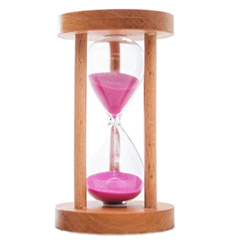 EHJRE , Sanduhr Aus Holz, 6 Min./8 Min./12 Min./20 Min./25 Min., Uhr für Spiele Im Klassenzimmer, Pink, 6min von EHJRE