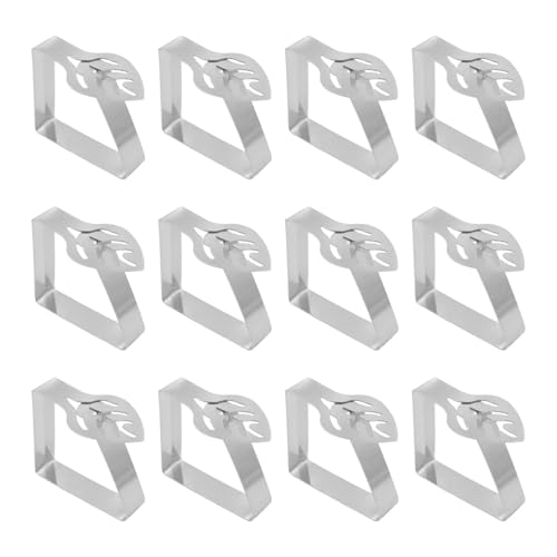 EHJRE 12 Stück Edelstahl Tischdecken Clips, Metall Tischklammern, Picnic Tablecloth Clips, Table Cloth Holding Clip, Tischdecke Clips Klemmen für Tischplatte, Gartentisch, Restaurant, Blattform von EHJRE