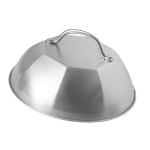 EHJRE 9" Gusseisen Bratpfannen Abdeckung Schmelzkuppel Edelstahl Robuster Multifunktionaler Ergonomischer Griff BBQ Grillplatte von EHJRE