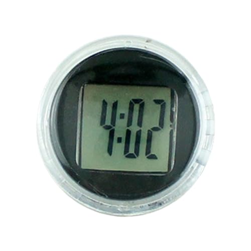 EHJRE Mini Motorrad Uhr, Wasserdichte Motorrad Digitaluhr zum Aufkleben, Selbstklebend Digitale Elektronische Uhr mit Großen Zahlen, Motorrad Lenkeruhr Zeitanzeige für Fahrrad Motorrad Auto, Schwarz von EHJRE