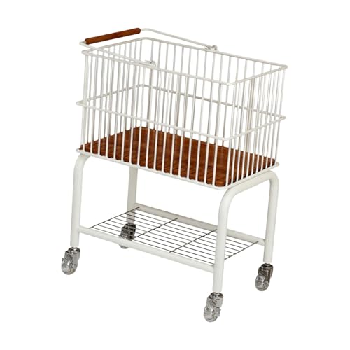 EHJRE Wäschewagen mit abnehmbarem Korb, 2-in-1 für Familien, Höhe 70 cm, platzsparend, Klare Räder von EHJRE