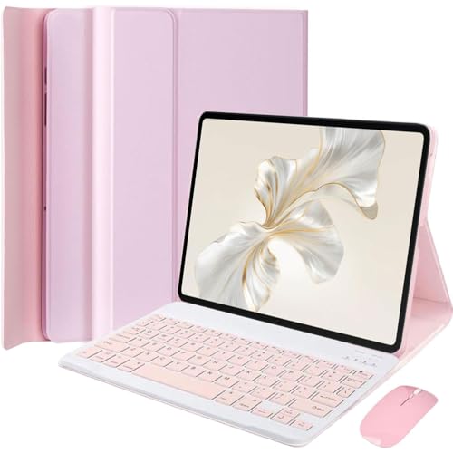 EHLCYS Keyboard Case for Huawei Honor Pad 9 12.1-inch Tablet, Magnetic Removable German QWERTZ Keyboard Intelligent Slim Soft TPU Back Case and Mouse,Rosa EHLCYS Keyboard Case for Huawei Honor Pad 9 12.1-inch Tablet, Magnetic Removable German QWERTZ Keyboard Intelligent Slim Soft TPU Back Case and Mouse,Rosa von EHLCYS