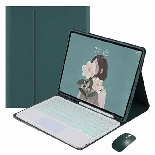 EHLCYS Keyboard Case for Samsung Galaxy Tab S10 Plus/S9 Plus/S9 FE Plus/S8 Plus/S7 Plus/S7 FE 12.4 Inch, with Mouse QWERTZ Removable Illuminated Touchpad German Keyboard with Pencil Holder,Grün EHLCYS Keyboard Case for Samsung Galaxy Tab S10 Plus/S9 Plus/S9 FE Plus/S8 Plus/S7 Plus/S7 FE 12.4 Inch, with Mouse QWERTZ Removable Illuminated Touchpad German Keyboard with Pencil Holder,Grün von EHLCYS