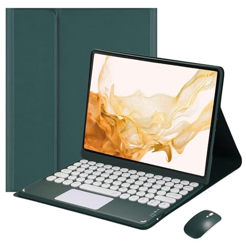 EHLCYS Keyboard Case for Xiaomi Redmi Pad SE 11-inch 2023 Release Tablet, [QWERTZ German] with Mouse Magnetic Removable Bluetooth Smart Touchpad Keyboard Protective Case,Grün von EHLCYS