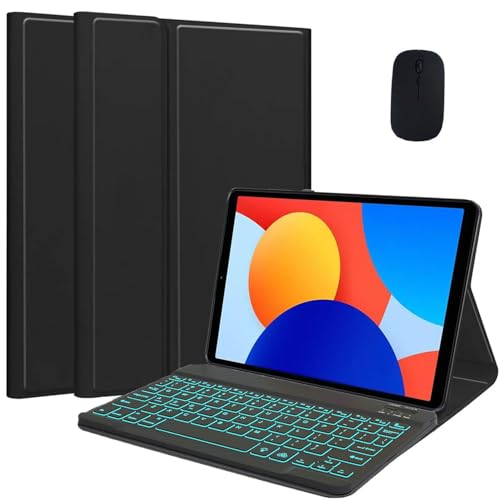 EHLCYS Keyboard Case for Xiaomi Redmi Pad SE 8.7 Inch 2024, German QWERTZ 7 Color Lighting Removable Bluetooth Keyboard, Intelligent Slim Case with Pen Holder and Mouse,Schwarz EHLCYS Keyboard Case for Xiaomi Redmi Pad SE 8.7 Inch 2024, German QWERTZ 7 Color Lighting Removable Bluetooth Keyboard, Intelligent Slim Case with Pen Holder and Mouse,Schwarz von EHLCYS