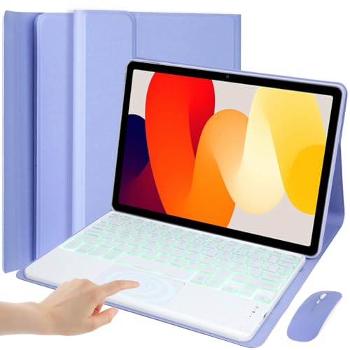 EHLCYS Touchpad Keyboard Case for Xiaomi Redmi Pad SE 11-inch 2025/2023, 7 Color Lighting Removable Bluetooth German QWERTZ Keyboard with Mouse,Lila EHLCYS Touchpad Keyboard Case for Xiaomi Redmi Pad SE 11-inch 2025/2023, 7 Color Lighting Removable Bluetooth German QWERTZ Keyboard with Mouse,Lila von EHLCYS